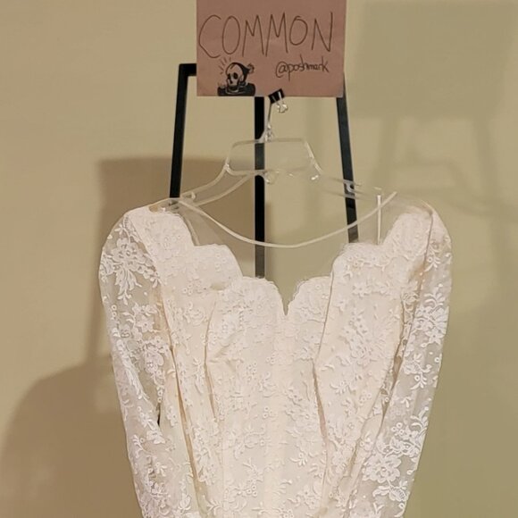 Vintage 1950's Lace Wedding Dress Womans - Picture 1 of 6
